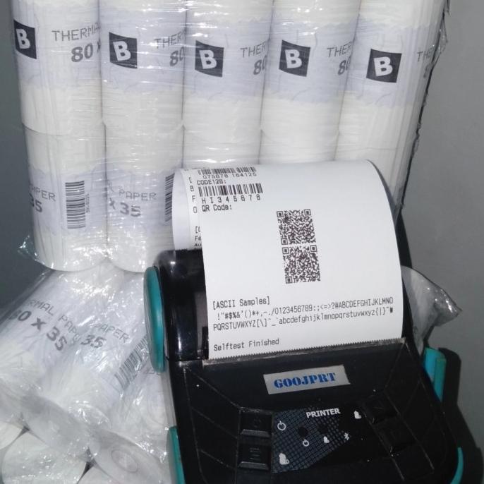 

Kertas 80x35 struk kasir thermal coreless printer 80mm black 100 roll