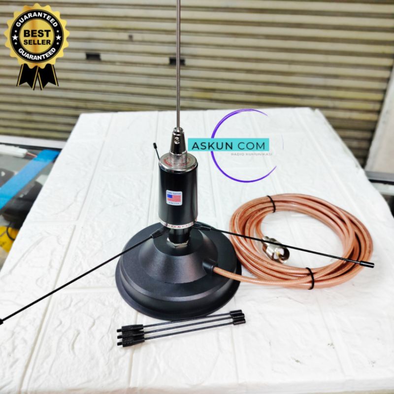 ANTENA VHF PAKET BREKET MAGNET KABEL TEFLON RADIAL 140-175 MHz