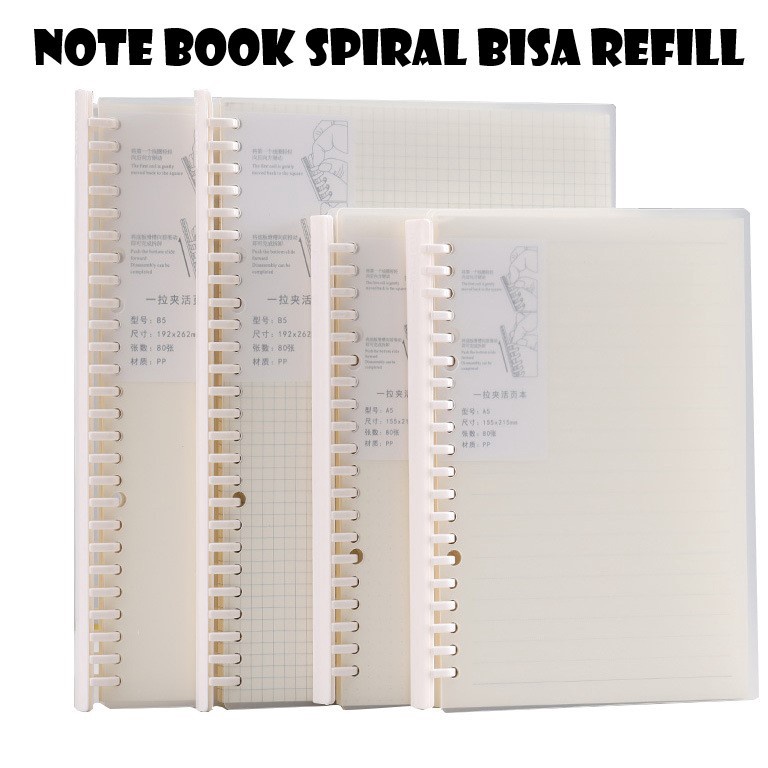 

4.4 Terlaris Notebook Spiral Hard cover plastik A5/B5 all Varian (Garis/Dote/Grid/Polos)