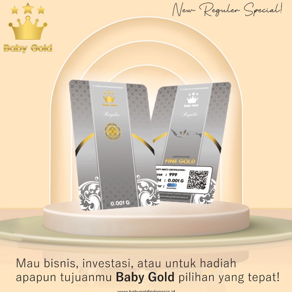 [ART.  O57B] Baby Gold Emas Mini 0,001 gram Logam Mulia 0.001 Gram
