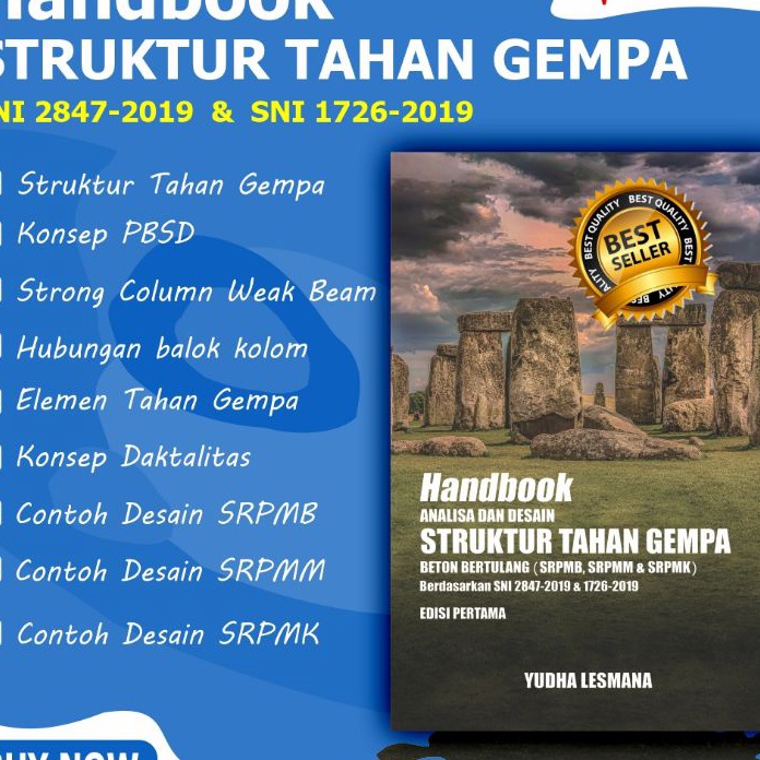 (✓-15J♡) Handbook Analisa & Desain Struktur Tahan Gempa sesuai SNI 2847-2019 & SNI 1726-2019 - berku