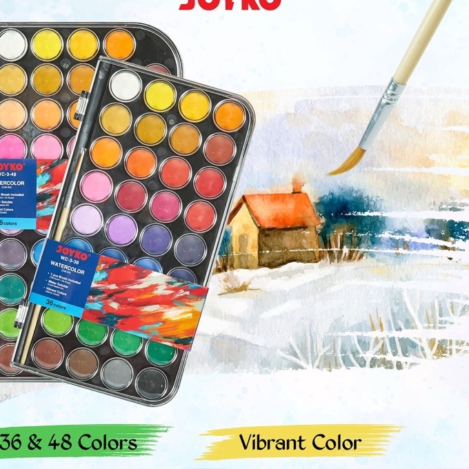 

(X01-❤) Joyko Watercolor Set Cat Air WC-3 Isi 36 Warna✯!