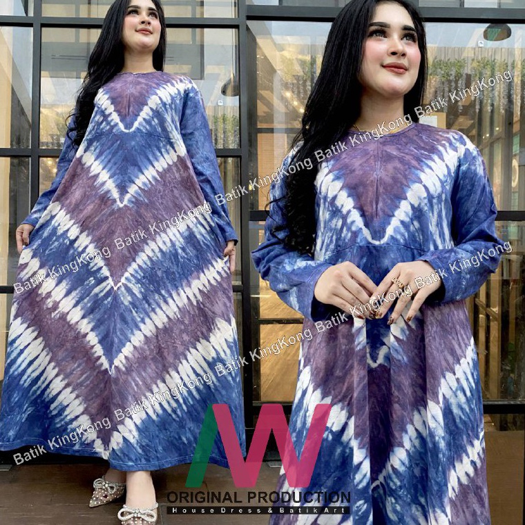 (54A✽>☂ LONG-V DASTER KAOS PAYUNG JUMBO ABSTRAK PANJANG SEMATAKAKI BUSUI RESLETING DEPAN DRESS WANIT