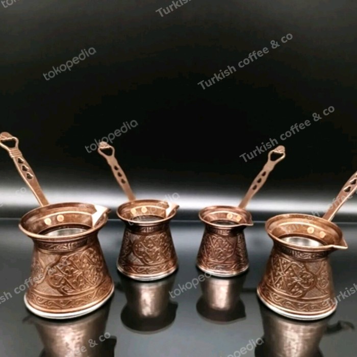 TURKISH COFFEE POT CEZVE IBRIK METAL COPPER PREMIUM