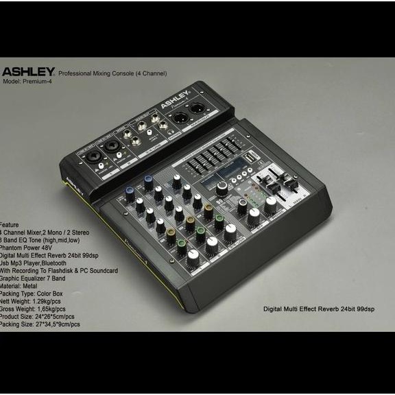 SALE MIXER AUDIO ASHLEY PREMIUM4 4CH PREMIUM 4 USB-BLUETOOTH-REVORDING TO PC NEW