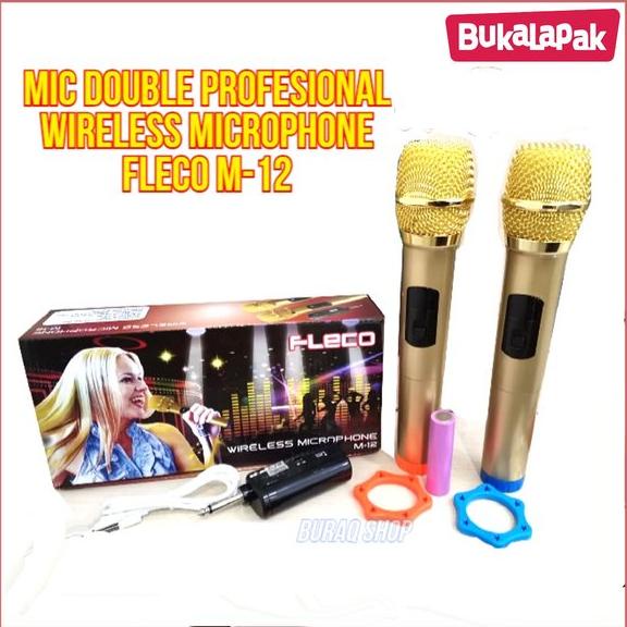 Microphone Profesional Wireless Mic Double FLECO M-12 / Microphone Double Wireless FLECO M12