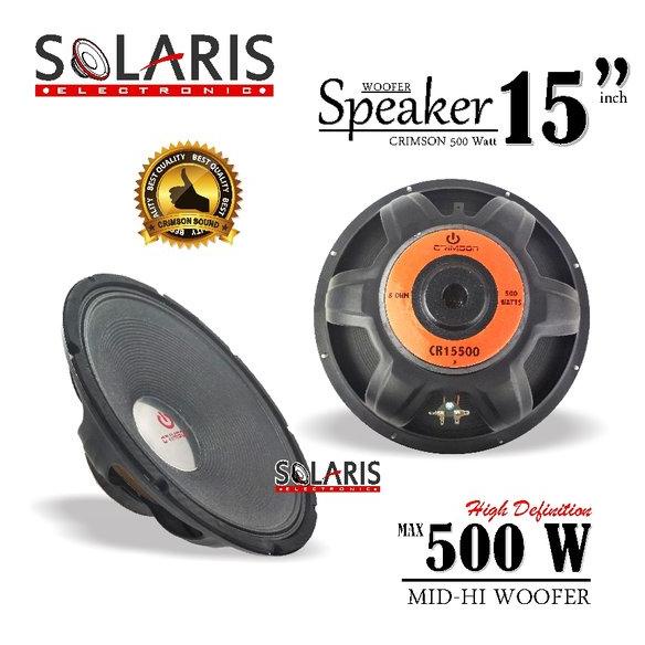 SPEAKER WOOFER 15 Inch 500 Watt CRIMSON CR-15500 Karakter Mid-Hi