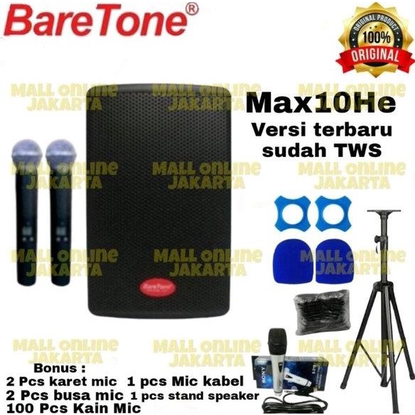 Baretone 10 he Speaker Aktif portable Max 10He 10 inch TWS Usb wireles