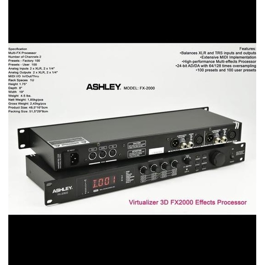 virtualizer effect ashley fx2000 fx 2000 3D efect processor original