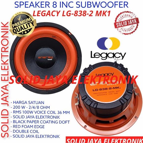 SPEAKER SUBWOOFER LEGACY 6 INC LG-838-2 MK1 ENERGY LG 838-2 INCH 838 2 DOUBLE COIL KOIL SUB WOOFER 8