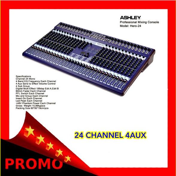 BEBAS ONGKIR AUDIO MIXER ASHLEY HERO24 ORIGINAL 24 CHANNEL