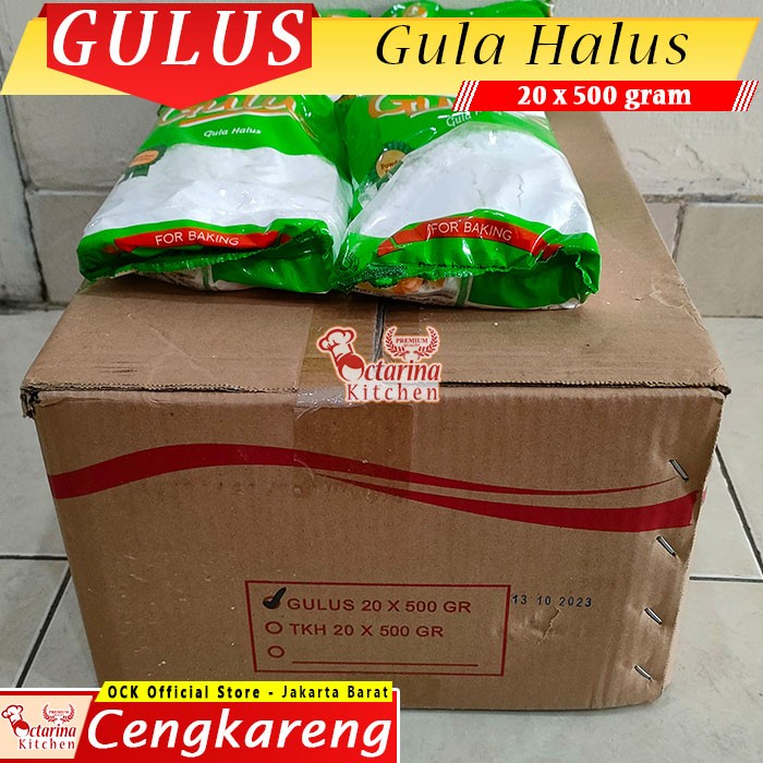 

[KHUSUS KARTONAN] GULUS Gula Halus - 20pcs x 500 gram