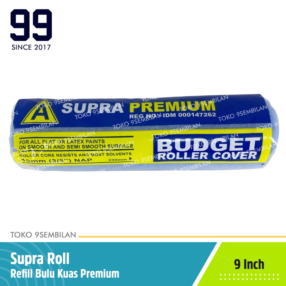 5.5 Terlaris Supra Roll Premium Refill Bulu Copot 9 Inch Kuas Cat Tembok Minyak
