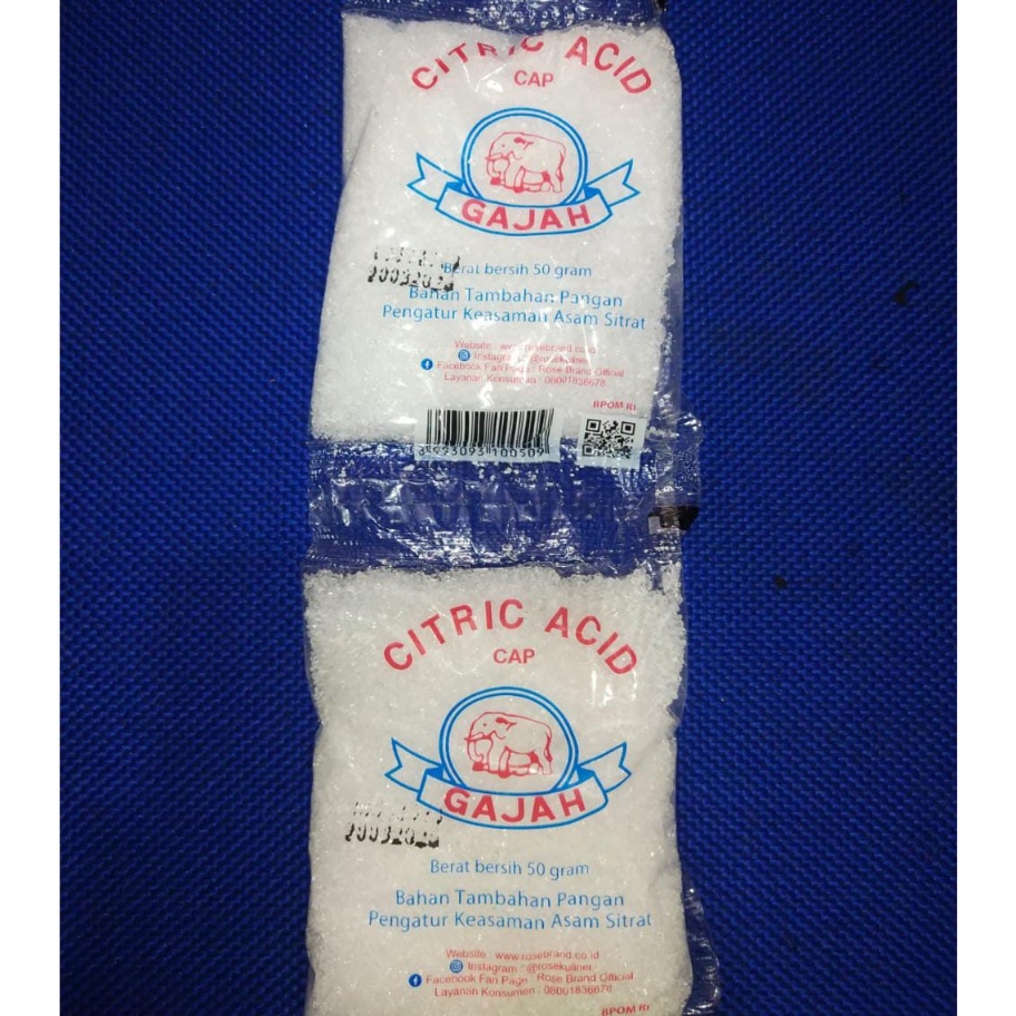 

(K11D/✯) Citrun cap Gajah isi 10bungkus @ 50gram - asam citrun - Citric Acid / muraah❦
