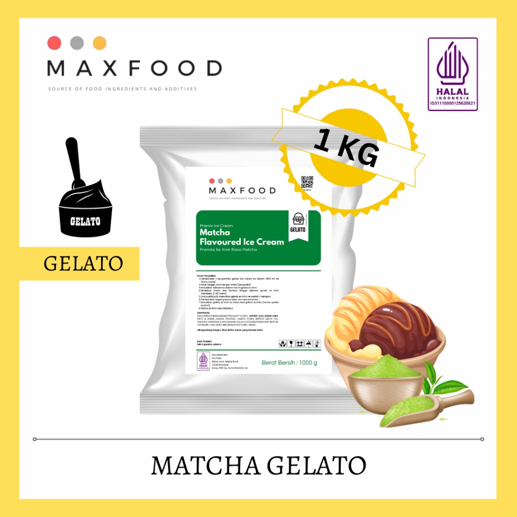 

1Kg Gelato Powder Matcha / Bubuk Gelato Rasa Matcha Green Tea