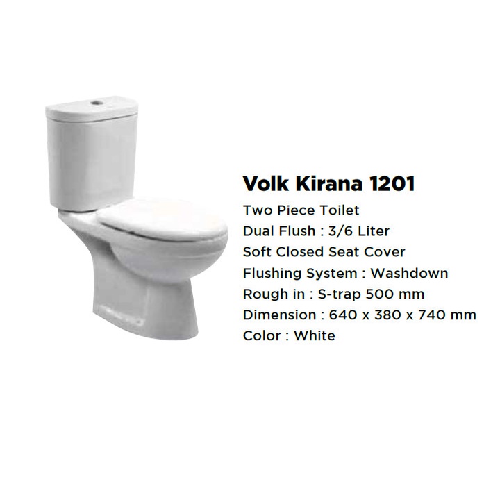 Kloset Duduk Volk Kirana 1201 / Kloset Murah Promo Putih 1201