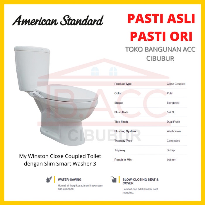 American Standard My Winston Slim Smart Washer 3 Kloset Duduk