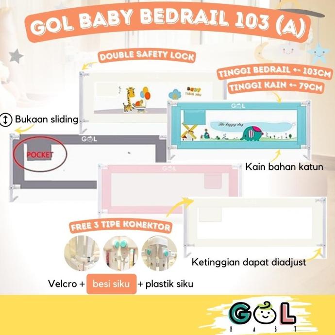 Baby Bedrail Pembatas Pengaman Pagar Kasur Ranjang Bed Rail Safe Bayi