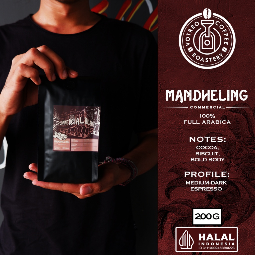 

Biji Kopi Full Arabica Mandheling Roasted Commercial - Espresso