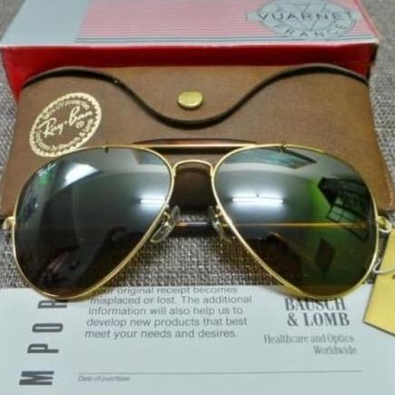 Kacamata Sunglasses RayBan BL USA Aviator Black ORIGINAL SZ 62