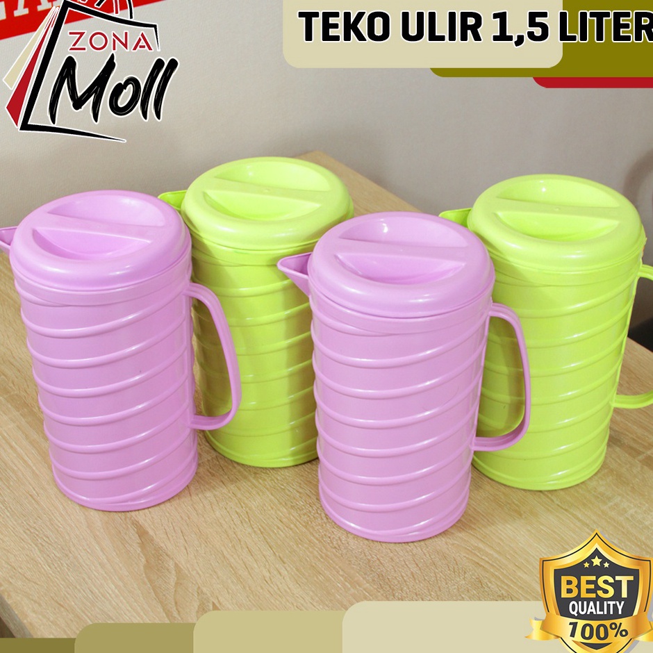 ➦➮✶✺ TEKO PLASTIK 1.5 LITER TEKO ULIR JUMBO TEMPAT BOTOL AIR MINUM TEKO AIR