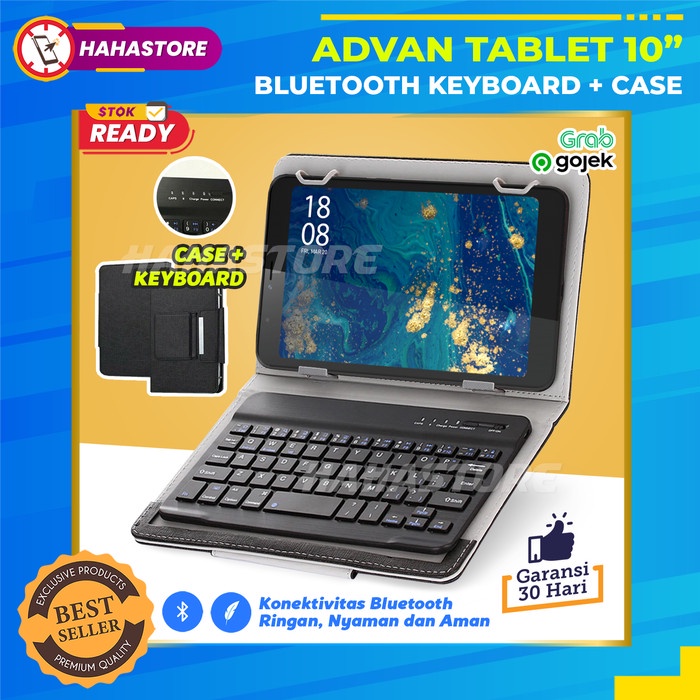Advan Tablet 10 i10 inch Vandroid Bluetooth Keyboard Flip Book Cover