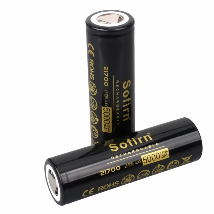 SOFIRN BATERAI 21700 5000mAh 3.7 VOLT SENTER LED HIGH CAPACITY BATTERY