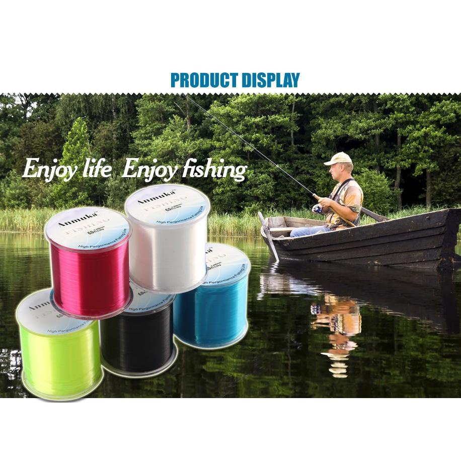 Bisa Cod Anmuka Senar Pancing 500M Bahan Nilon Warna Putih Bisa Cod