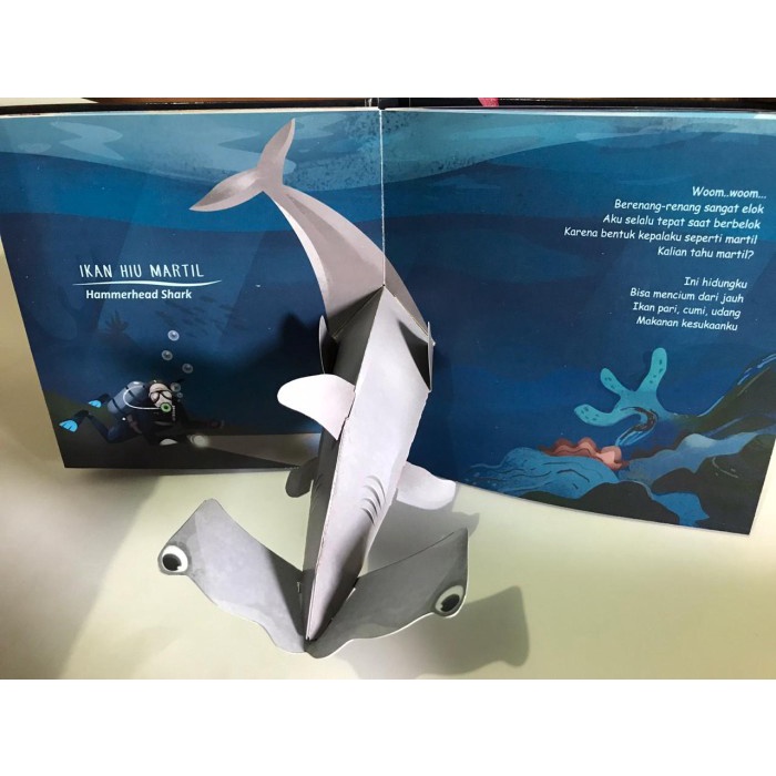 DISKON SPESIAL BUKU ANAK POP UP BOOK AKU DI LA LA UT MENGENAL HEWAN LAUT TK SD TERMURAH