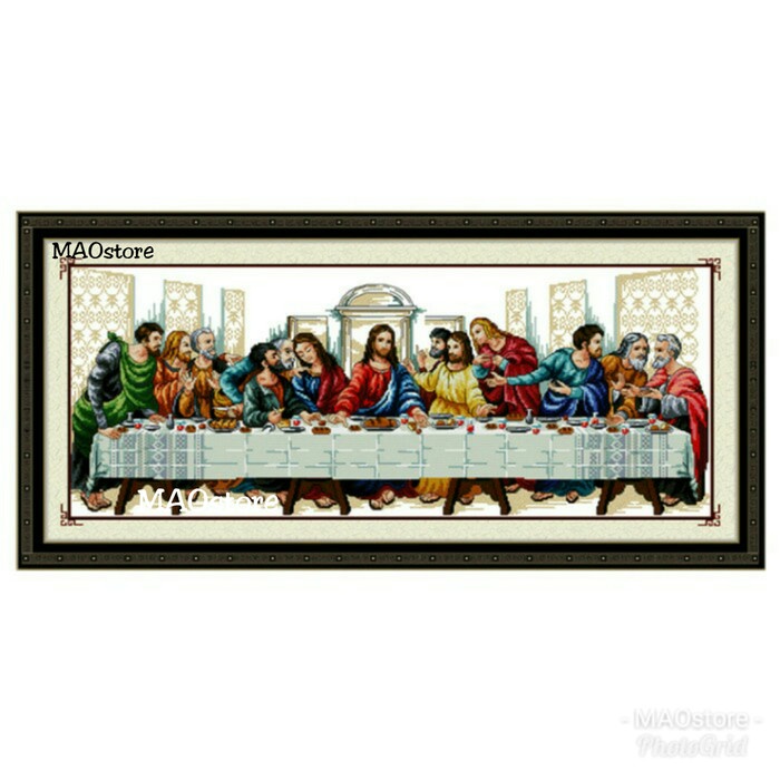 FLASH SALE KRISTIK CROSSTITCH PERJAMUAN TERAKHIR YESUS JESUS DMC CROSS STITCH TERBARU