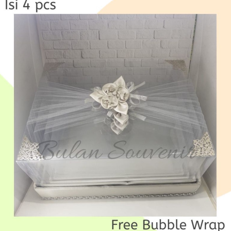 

TE4274 Box Kotak Seserahan Lamaran Mika Pita Tile 1 Set Isi 4 Box Ready