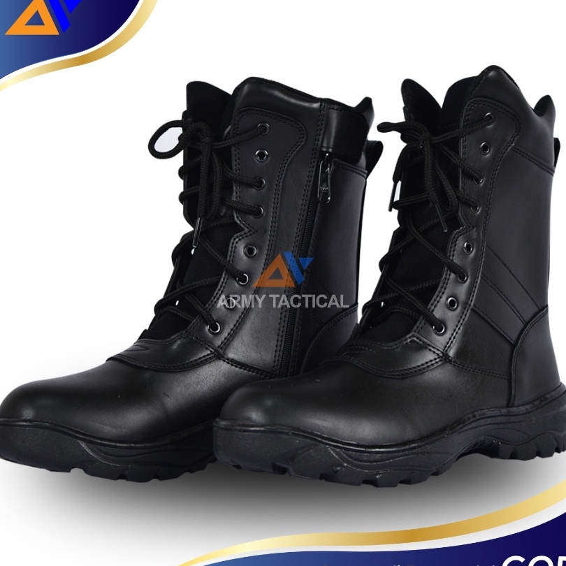 ✨MEN SALE✨ Sepatu PDL TNI Model Jatah Pria Sepatu Satpam Security TNI AD Banser Resliting Hitam Tali