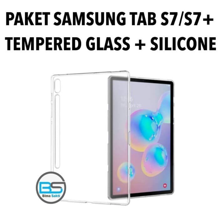 SAMSUNG TABLET S7 S7 PLUS TEMPERED GLASS FULL ANTI GORES KACA BENING ORIGINAL