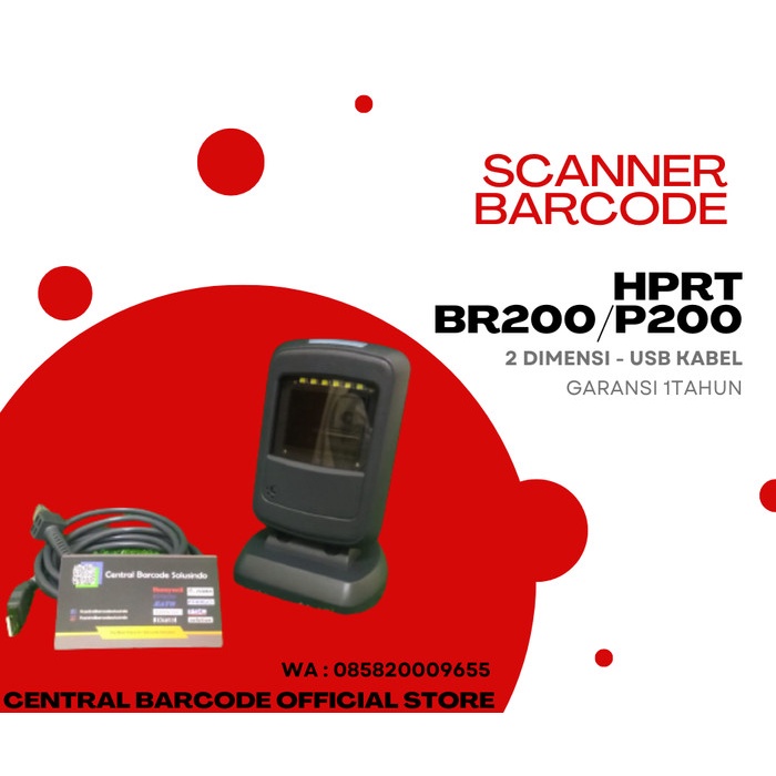 HPRT SCANNER BARCODE HPRT BR200 / P200 2DIMENSI USB PESAING DS9308