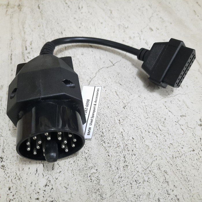 kabel socket adaptor scanner BMW OBD2 16 pin ke OBD bulat 20 pin