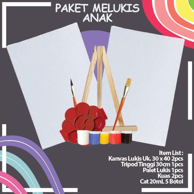 

Paket Melukis Kanvas Ukuran 30 x 40cm + Easel Komplit Berkualitas
