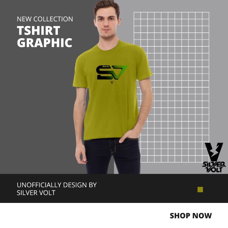 Kaos Baju Pria SILVER VOLT Original Warna Lime - Kaos Distro Original Brand Lokal Full tag & Label -