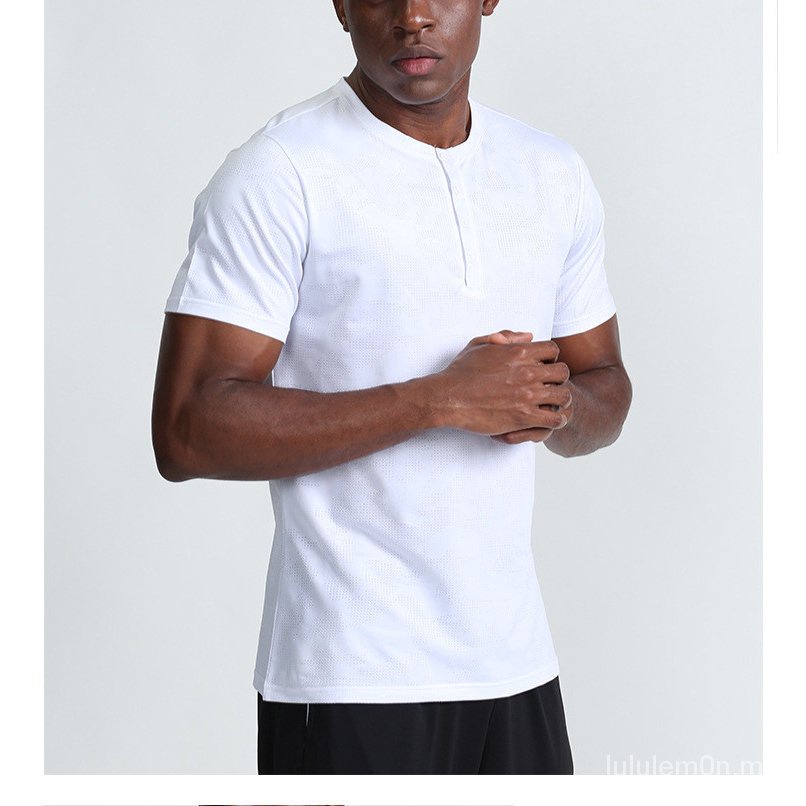 Lululemon summer breathable men's short sleeve Yoga suit solid T-shirt