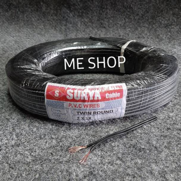 VIRAL Kabel Serabut 2x18 hitam putih 100yard kabel listrik serabut