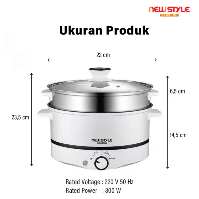 Murah Panci Listrik Panci Electric Hotpot Anti-lengket Panci Elektrik Y09 NON COD