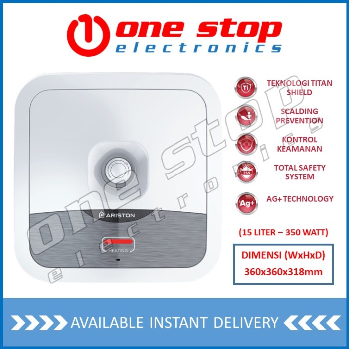 Ariston An2 15 R / An2 15R / Andris2 R Water Heater 15 Liter 350 Watt