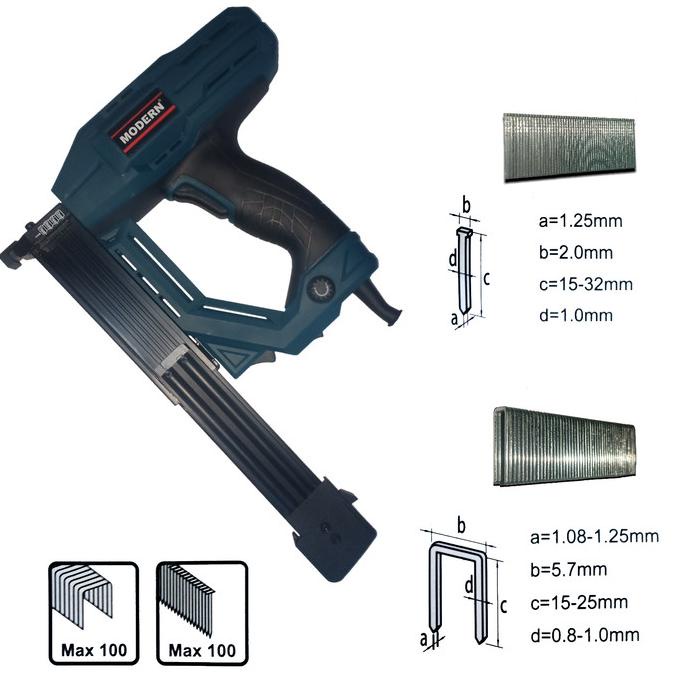 Mesin Paku Tembak Listrik Elektrik Multifungsi Paku Staples Nailer