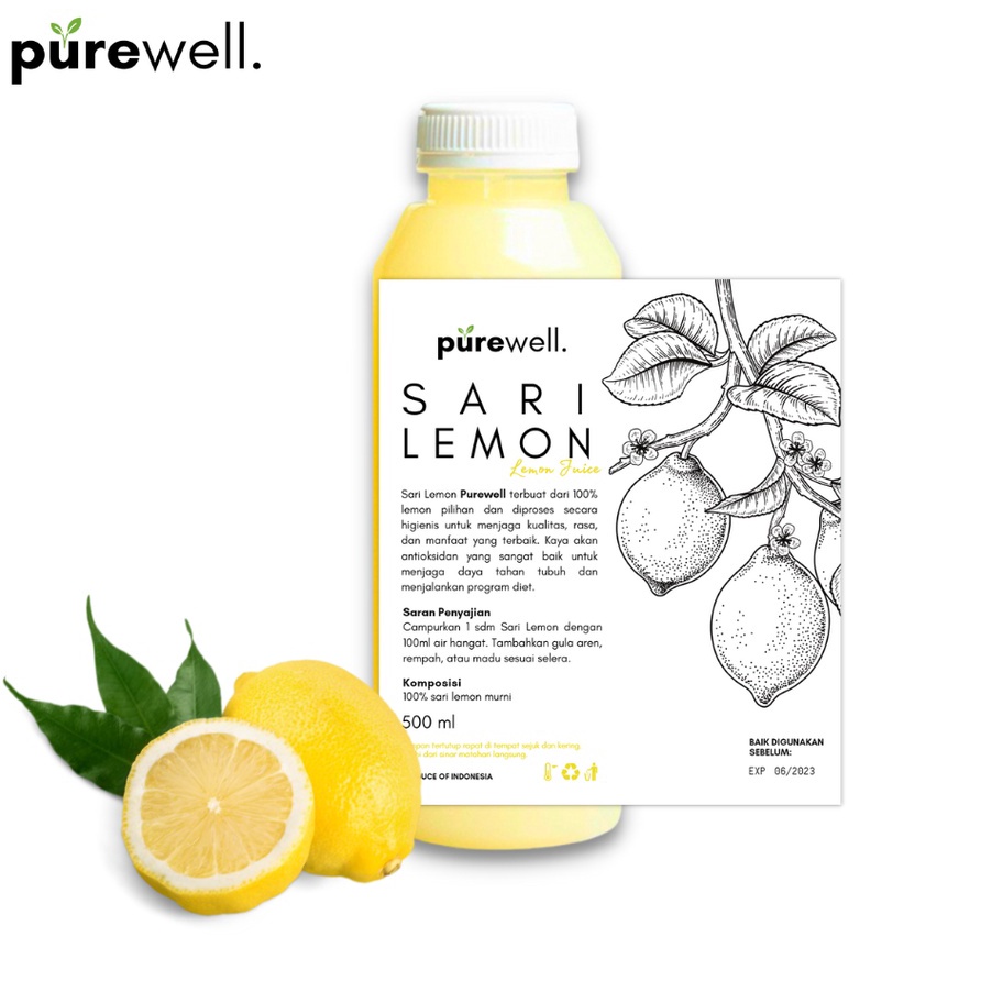 

#Sale Purewell Sari Lemon 500ml / Air Lemon Murni / 100% Fresh Lemon Juice Jus Diet Detoks Detox Alami Terbatas