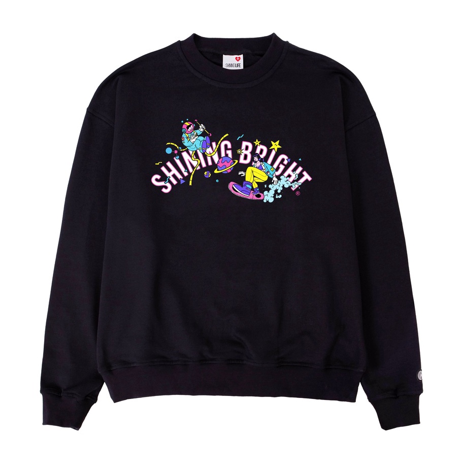 ➮➟✤ Shining Bright Spacewar Crewneck - Black Laris