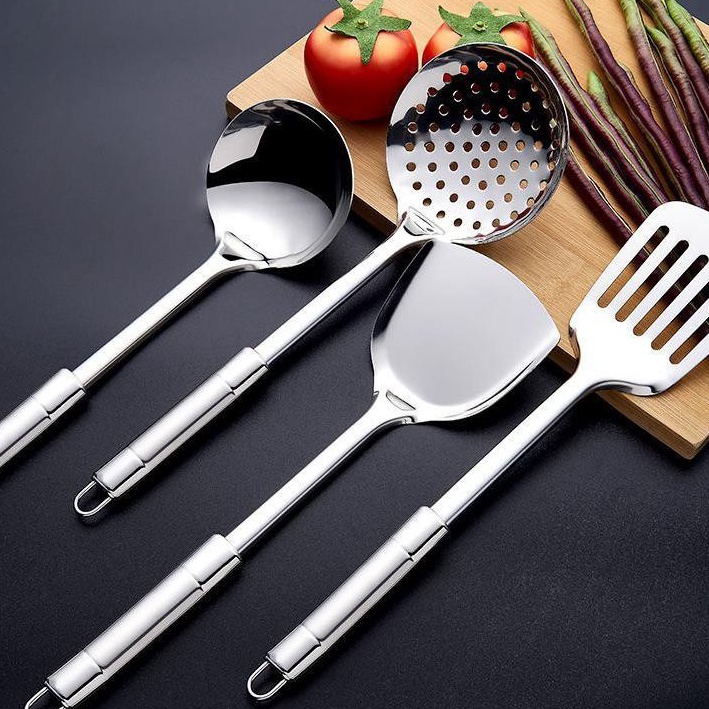 ➾❈❁ ELDE 1 - Spatula Stainless 1 set 4pcs / Sendok Penggorengan 1 Set 4 Pcs Anti Panas stainless ste