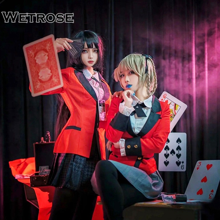 Terpercaya.. 【Wetrose】Ready Stock Kakegurui Cosplay Yumeko Jabami Kirai Saotome Mary Meari Runa Amin