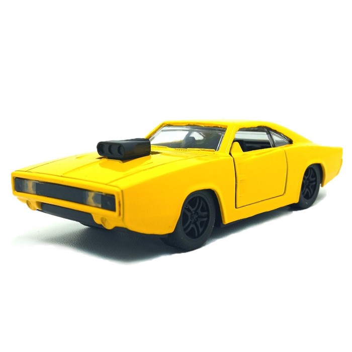 Toy Addict Plym0uth Barracuda Classic Car Kuning Diecast Mobil Klasik