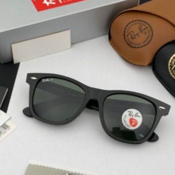Terbaru Kacamata Rayban Wayfarer Rb2140 Polarized Black Glossy Original
