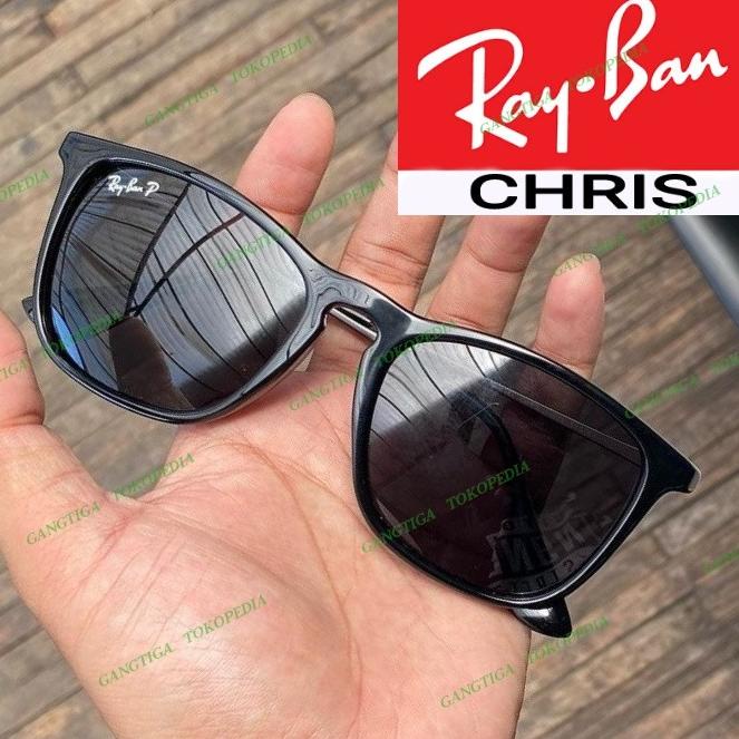 Promo Kacamata Hitam Lensa Polarized Rb/4187 Black Glossy