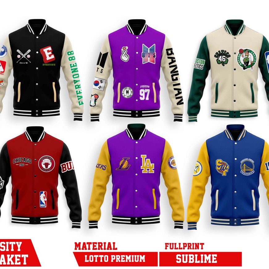12.12 Promo Brand JAKET VARSITY MLB & NBA Everyone  TEAM Baseball BTS KOREA ALL SERIES gas 